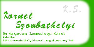 kornel szombathelyi business card