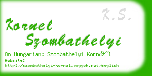 kornel szombathelyi business card